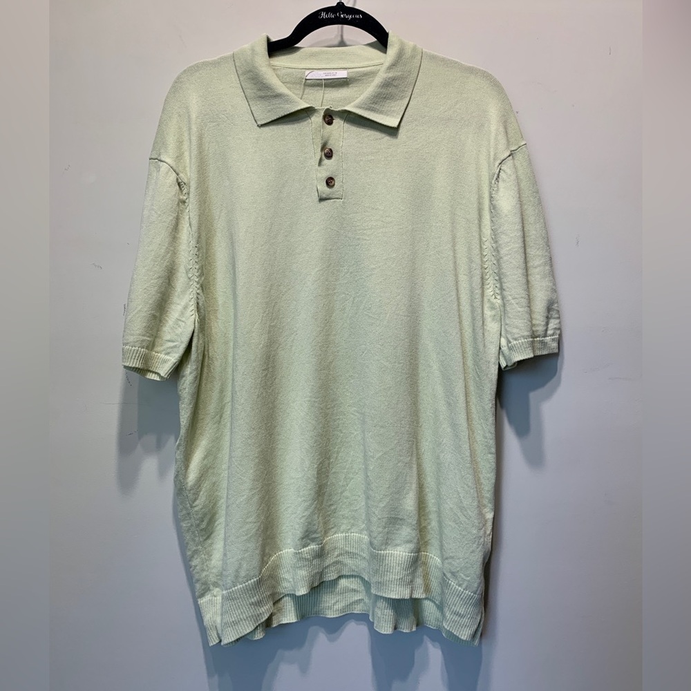 Zara men’s light green shirt-sleeves polo sweater